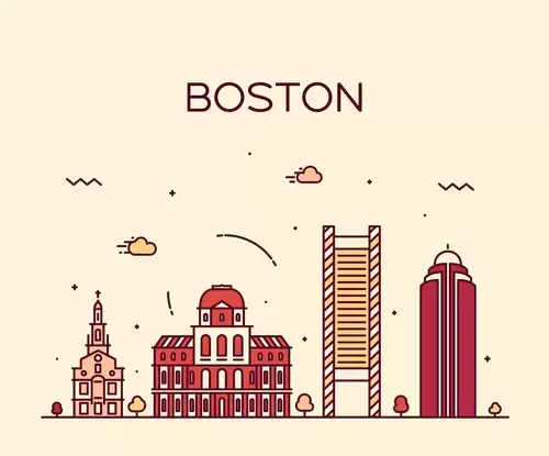 글로벌 도시 인상,보스턴 일러스트