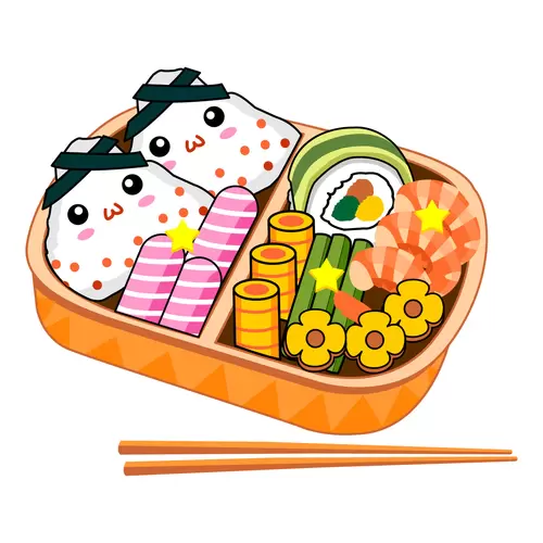 일본식 도시락,주먹밥 일러스트