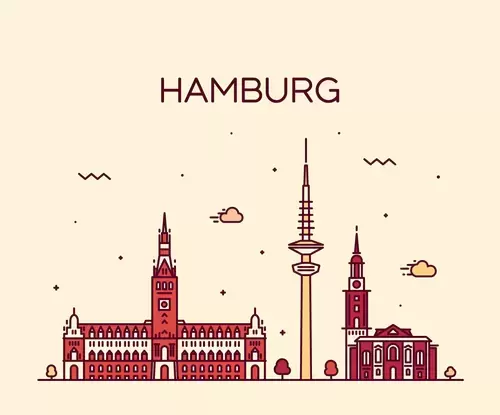 글로벌 도시 인상,함부르크 일러스트