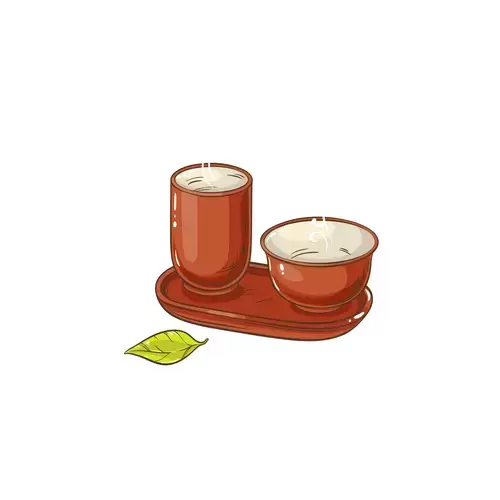 차 세트 그림 일러스트