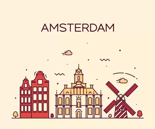 글로벌 도시 인상,암스테르담 일러스트